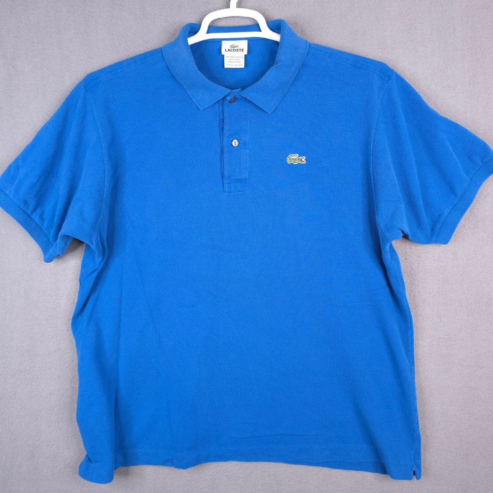 Lacoste Polo Shirt Short Sleeve Blue Size 7 XL Cotton Pique Classic Fit 5191L‎